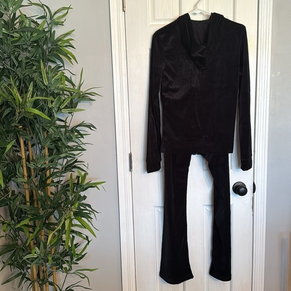 Bus Stop Los Angeles velour black track suit NWT S - Picture 5 of 13